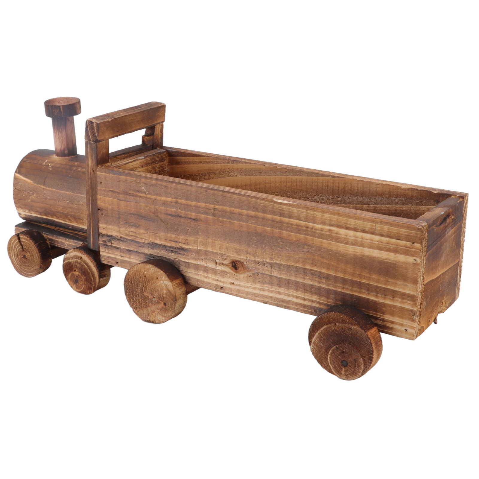 Wooden Flower Pot Cartoon Train Shape Good Ventilation Succulent Flower Pot view 4