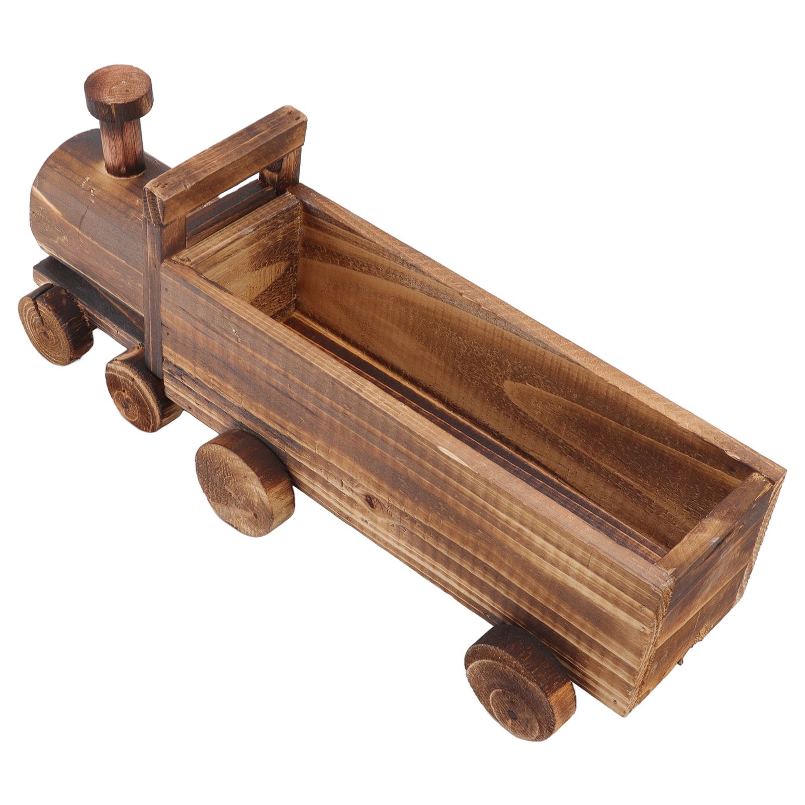 Wooden Flower Pot Cartoon Train Shape Good Ventilation Succulent Flower Pot view 5