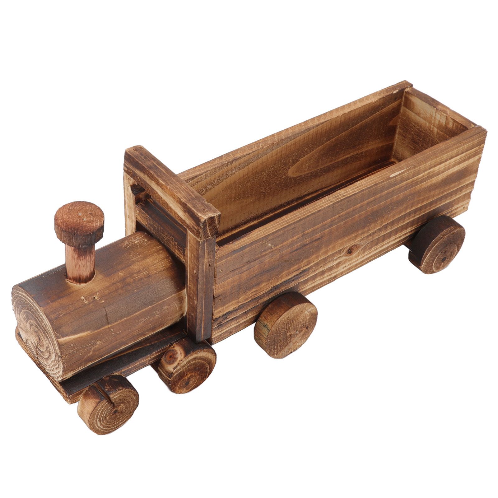Wooden Flower Pot Cartoon Train Shape Good Ventilation Succulent Flower Pot view 6