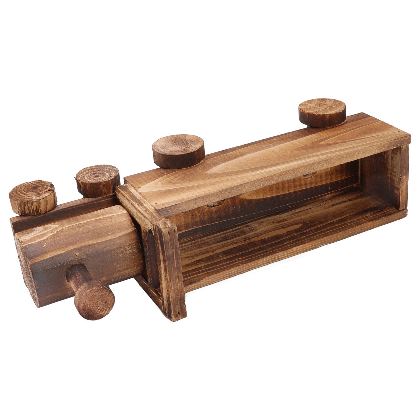 Wooden Flower Pot Cartoon Train Shape Good Ventilation Succulent Flower Pot view 8