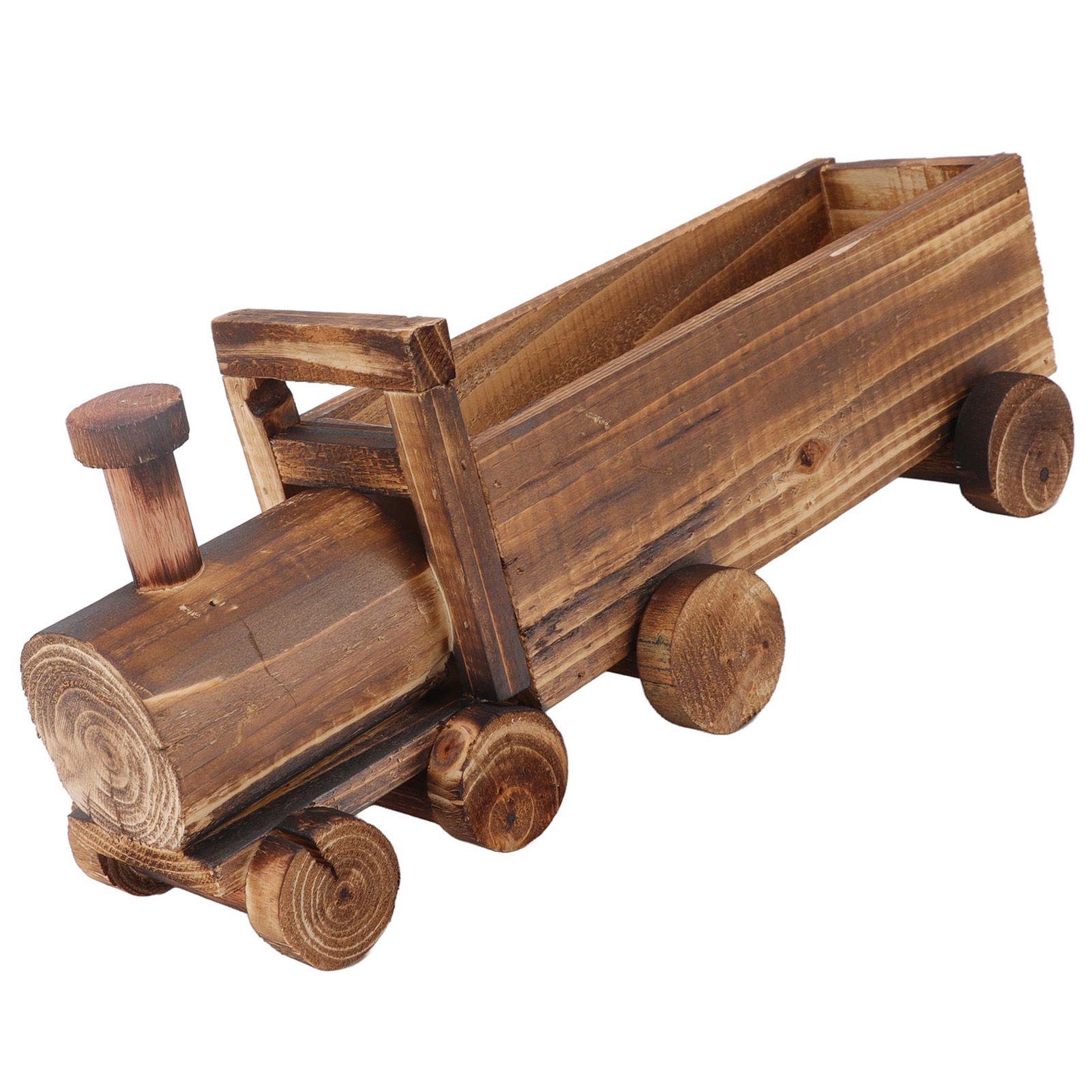 Wooden Flower Pot Cartoon Train Shape Good Ventilation Succulent Flower Pot view 9