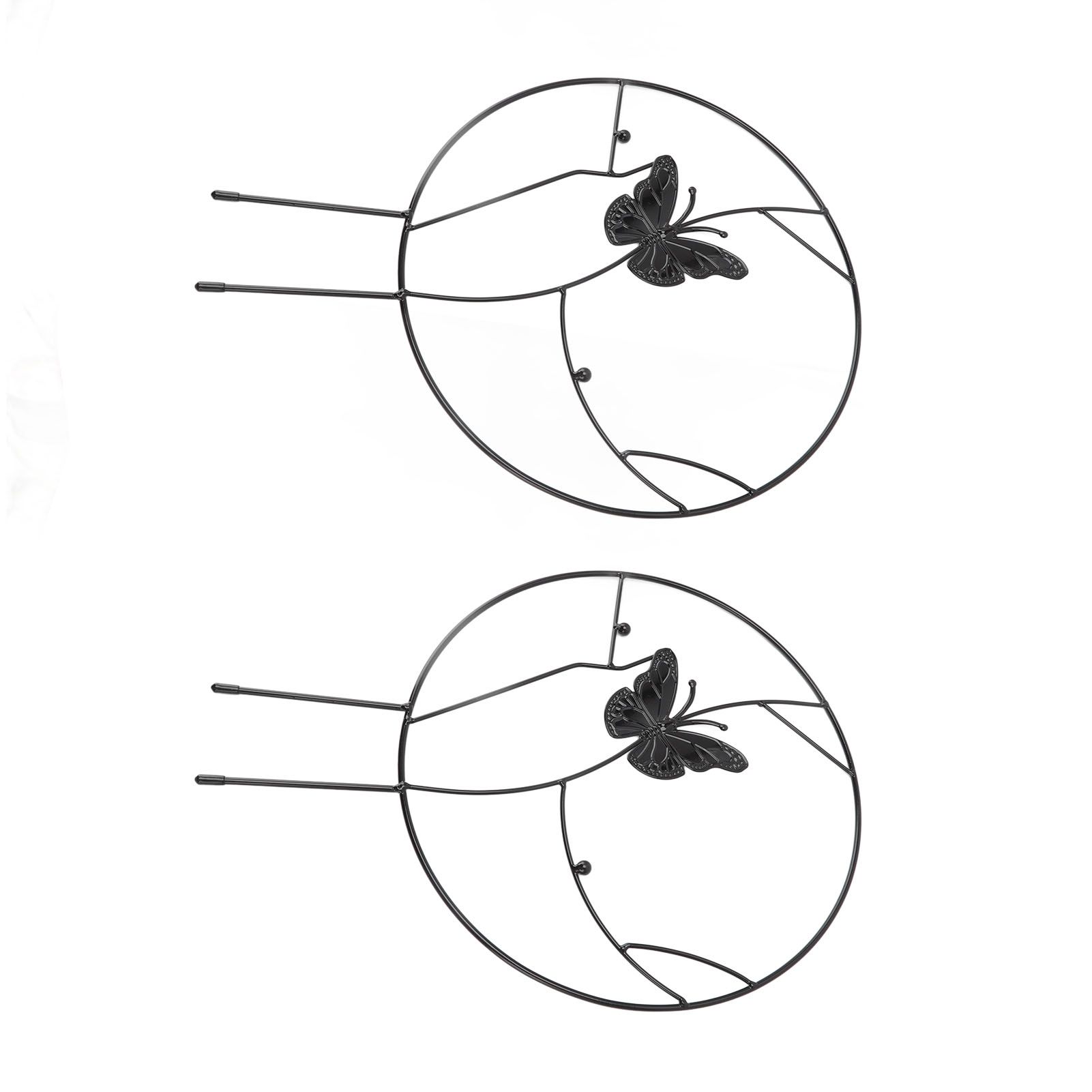 2PCS Flower Plant Support Stand Iron Climbing Frame for Home Garden Round Ring view 2