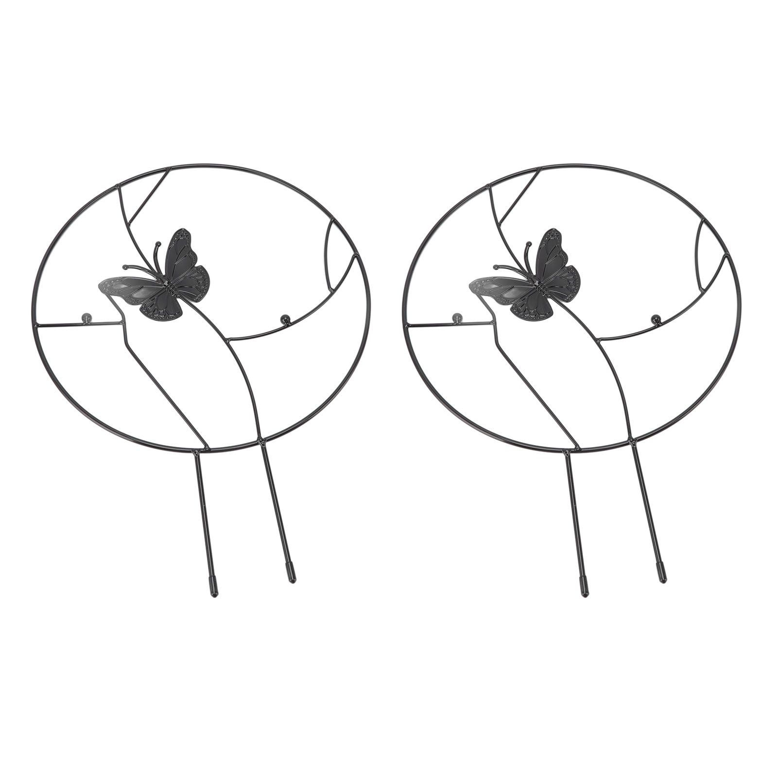 2PCS Flower Plant Support Stand Iron Climbing Frame for Home Garden Round Ring view 3