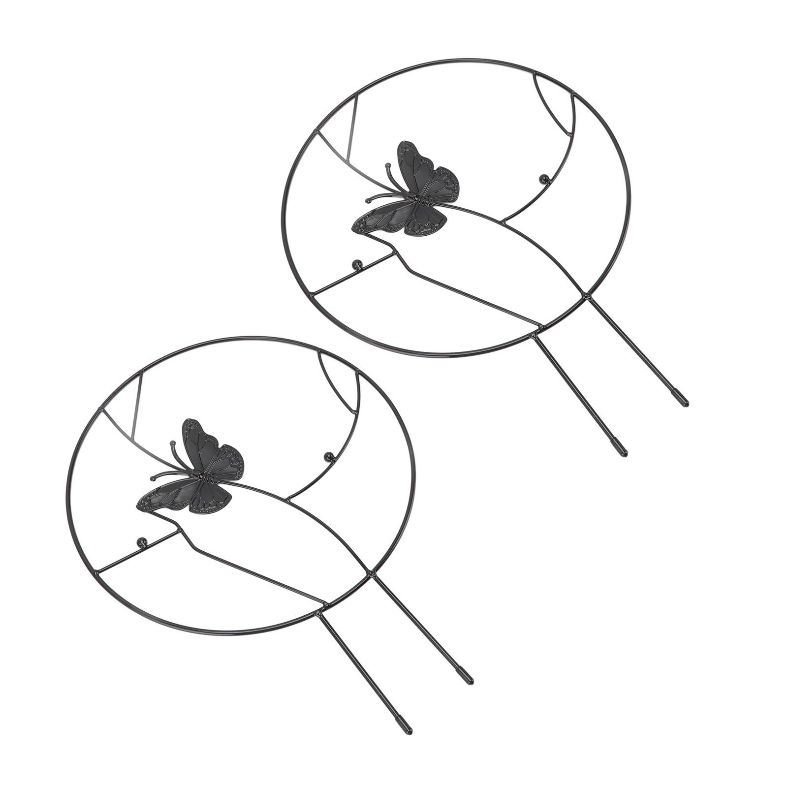 2PCS Flower Plant Support Stand Iron Climbing Frame for Home Garden Round Ring view 4