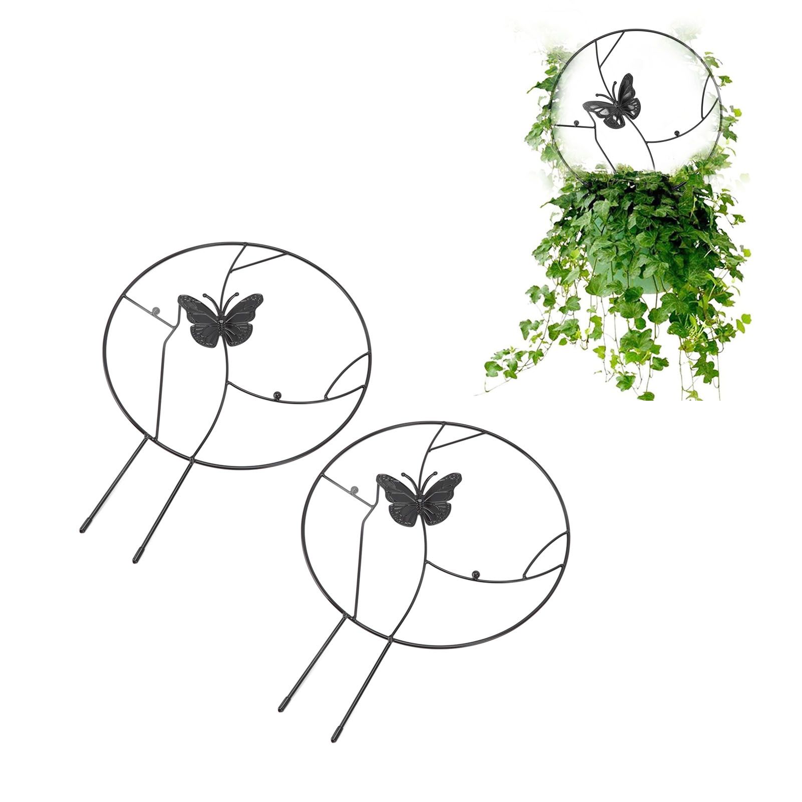 2PCS Flower Plant Support Stand Iron Climbing Frame for Home Garden Round Ring view 12