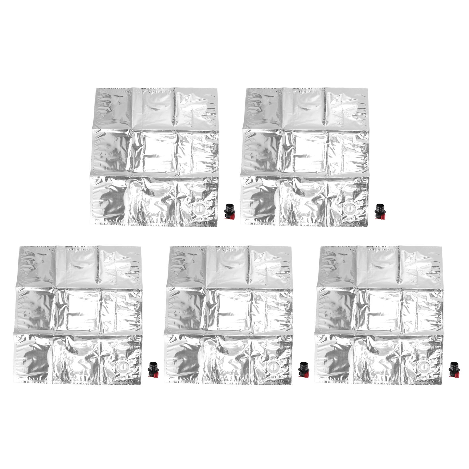 5Pcs Emergency Water Jug Bags with Spigot Foldable Beverage Insulation