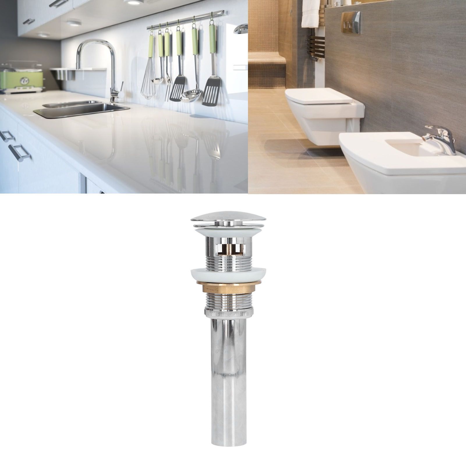 Sink Drain Stopper Copper Stainless Steel Bathroom Wash Basin Sink Drain Part view 11