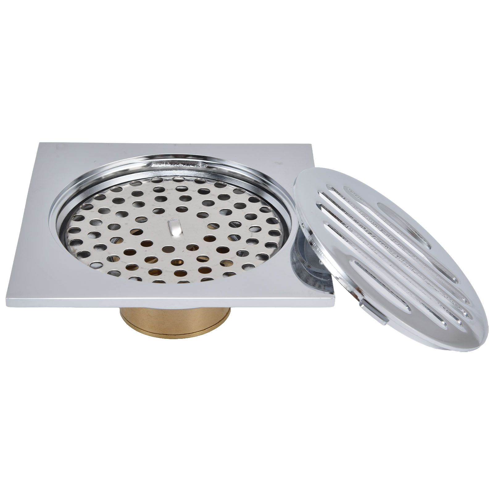 Floor Drain Square Copper Odor Resistant Self Sealing Gravity Floor Drain for