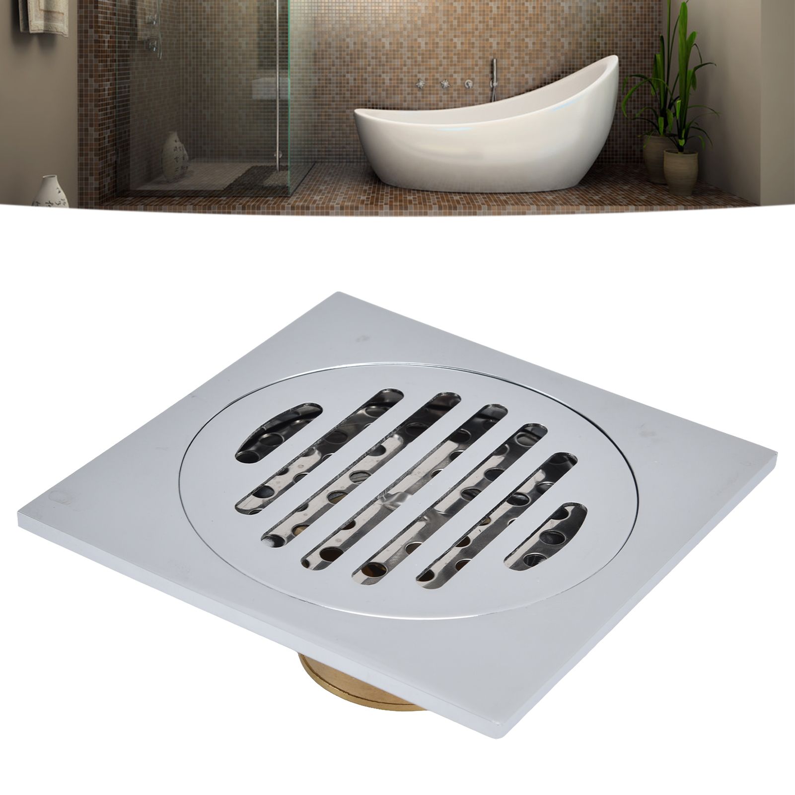 Floor Drain Square Copper Odor Resistant Self Sealing Gravity Floor Drain for view 12