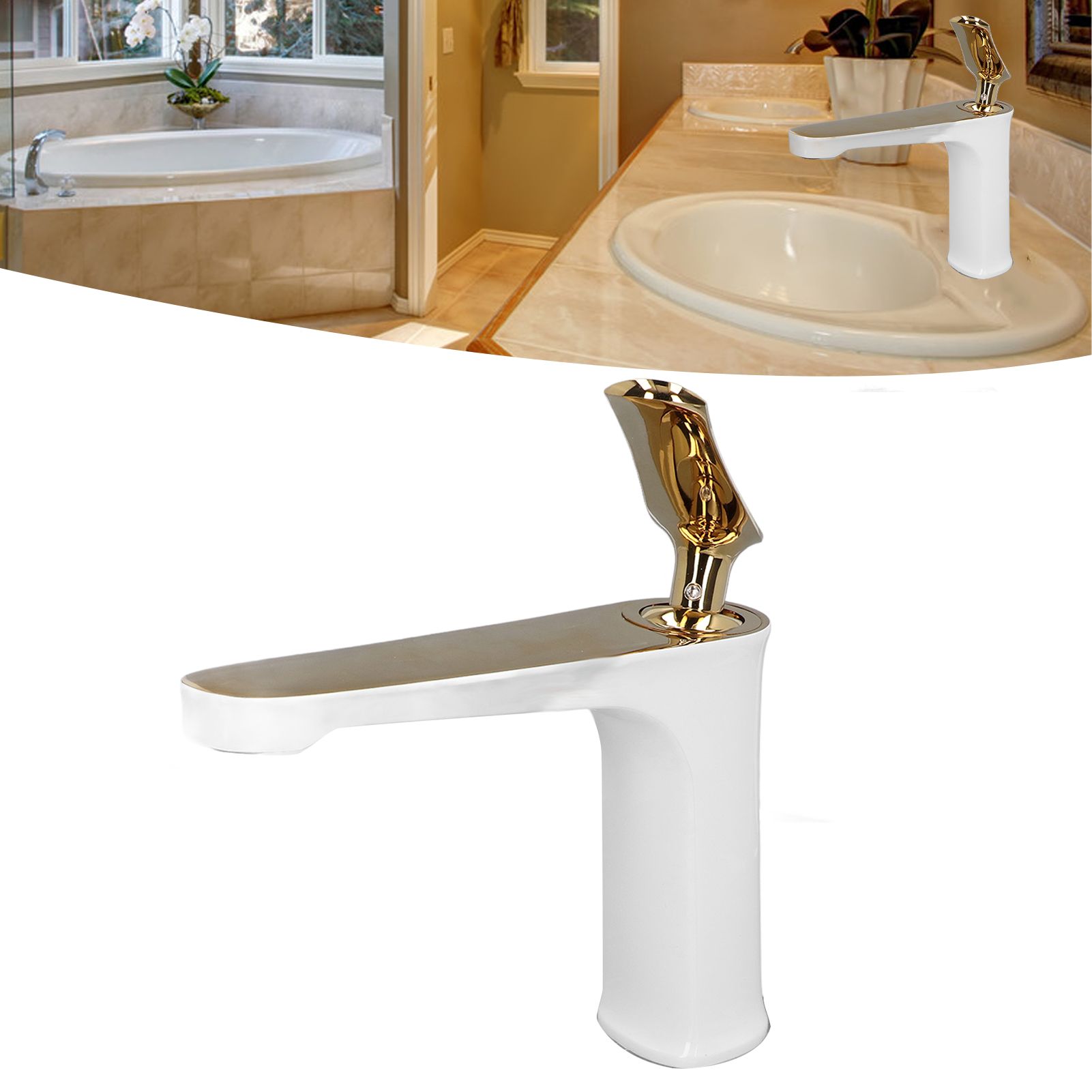 G1/2 Water Faucet Brass Sink Bath Single Handle Mixer Tap Bathroom Lavatory view 12
