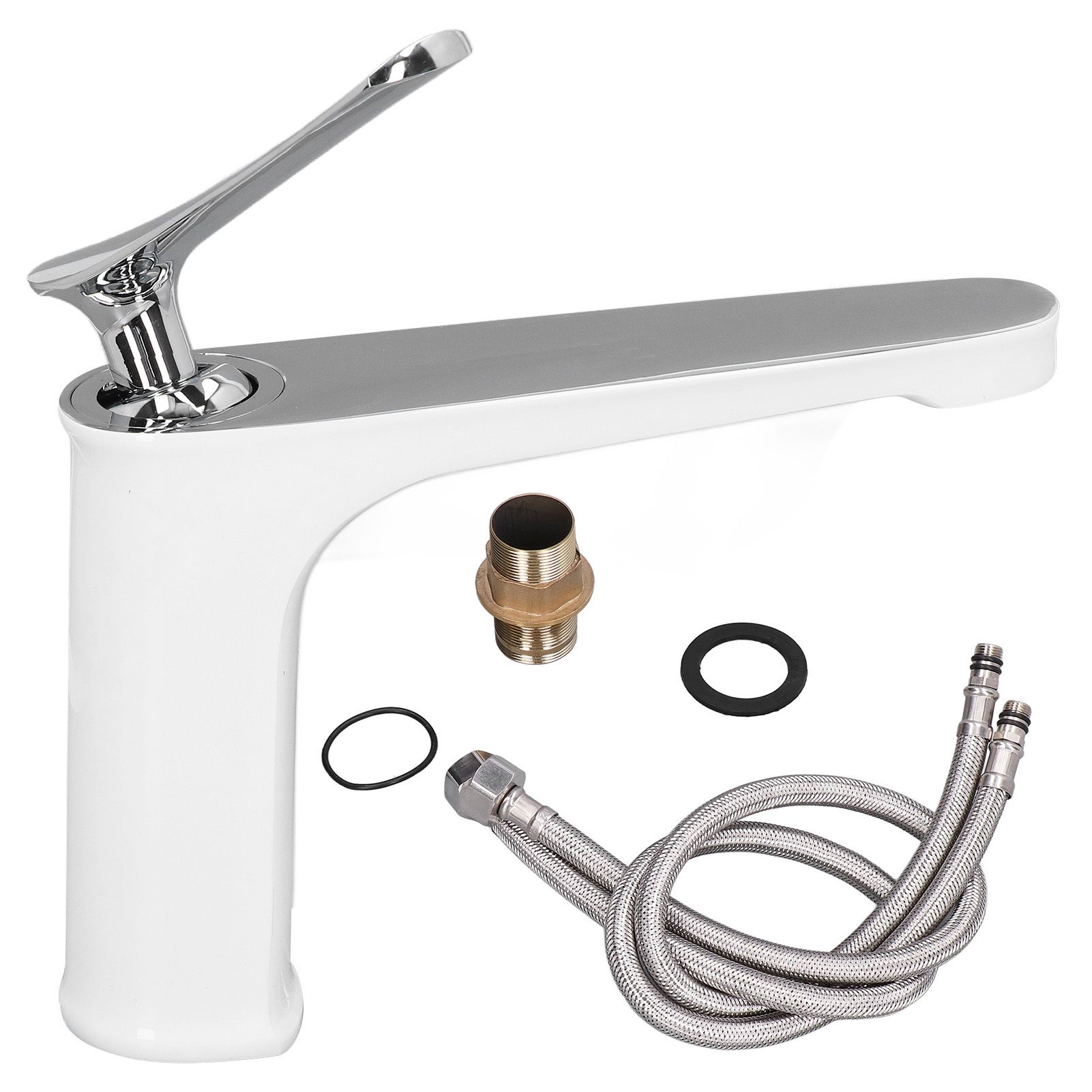 G1/2 Single Handle Basin Mixer Tap with Metal Handle Durable Solid Brass