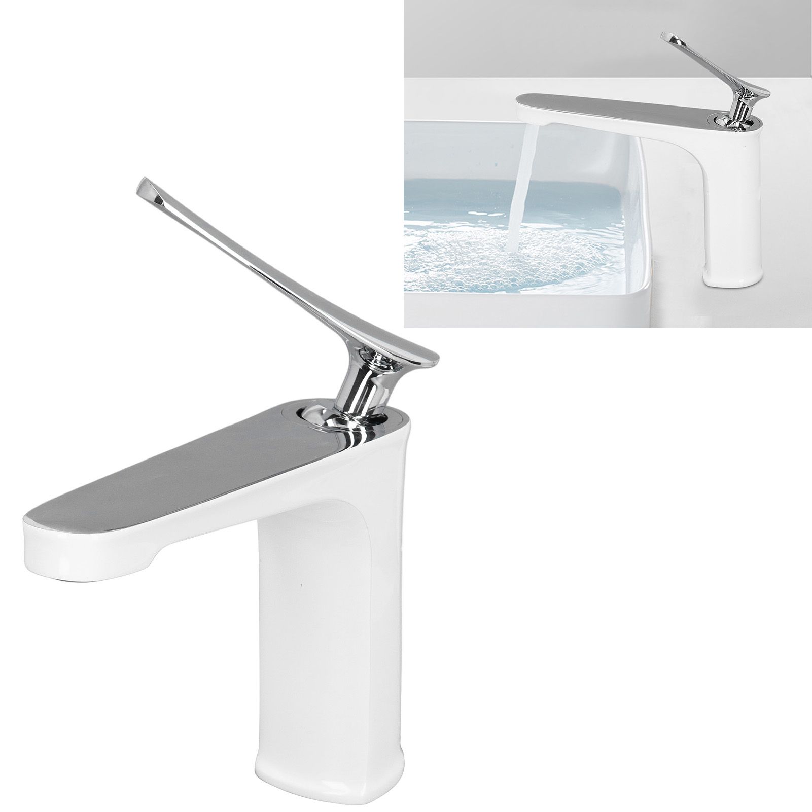 G1/2 Single Handle Basin Mixer Tap with Metal Handle Durable Solid Brass view 11