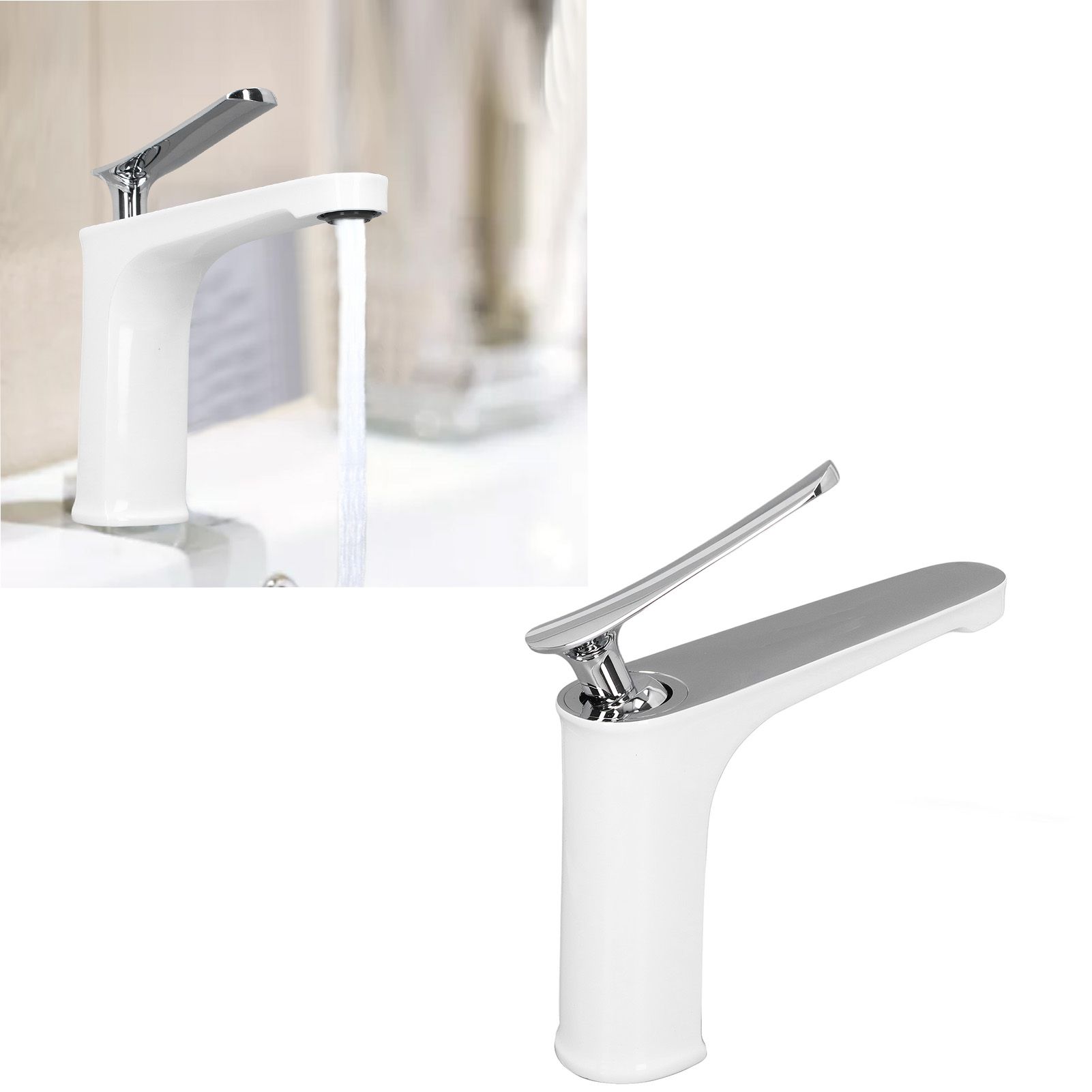 G1/2 Single Handle Basin Mixer Tap with Metal Handle Durable Solid Brass view 12