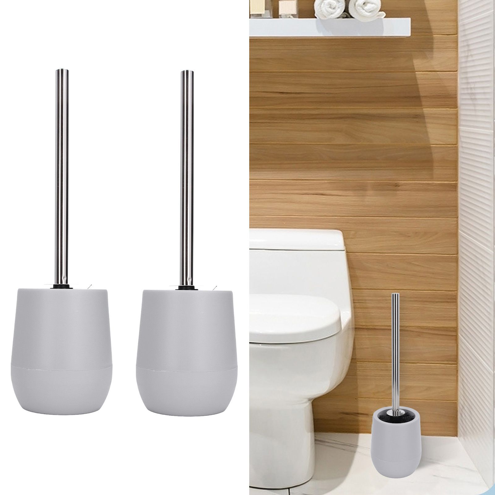 2sets Toilet Bowl Cleaner Brush Lockable Thread Convenient Practical Efficient view 11