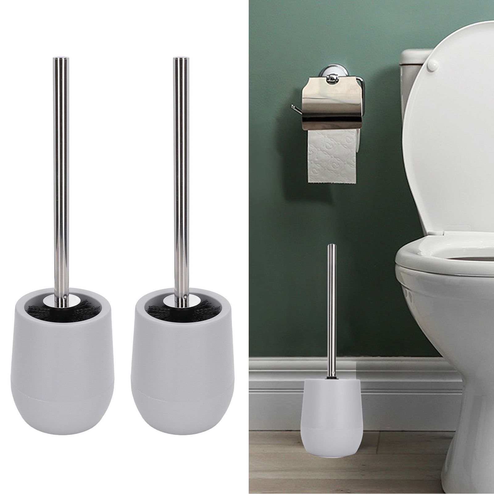 2sets Toilet Bowl Cleaner Brush Lockable Thread Convenient Practical Efficient view 12
