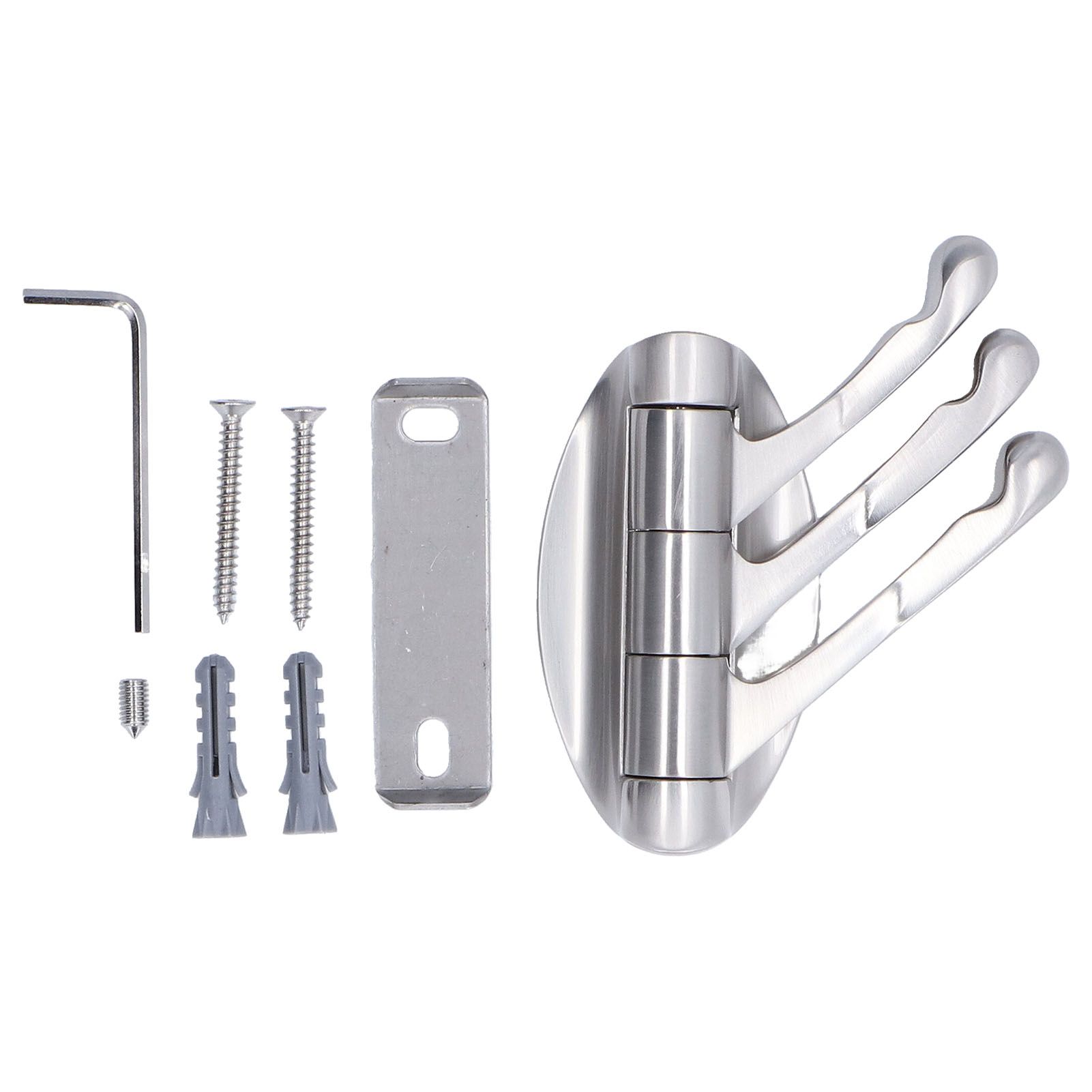 3 Clothes Hook Zinc Alloy Heavy Duty Coat Hook with Round Base for Bedroom