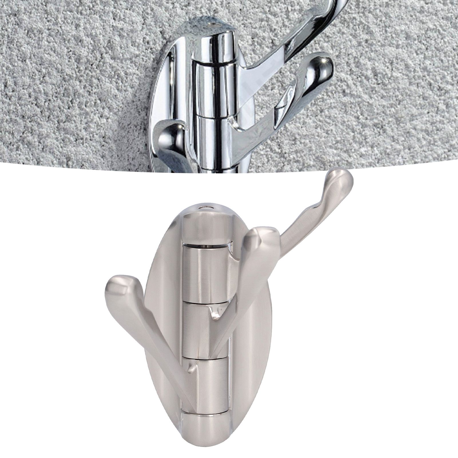 3 Clothes Hook Zinc Alloy Heavy Duty Coat Hook with Round Base for Bedroom view 11