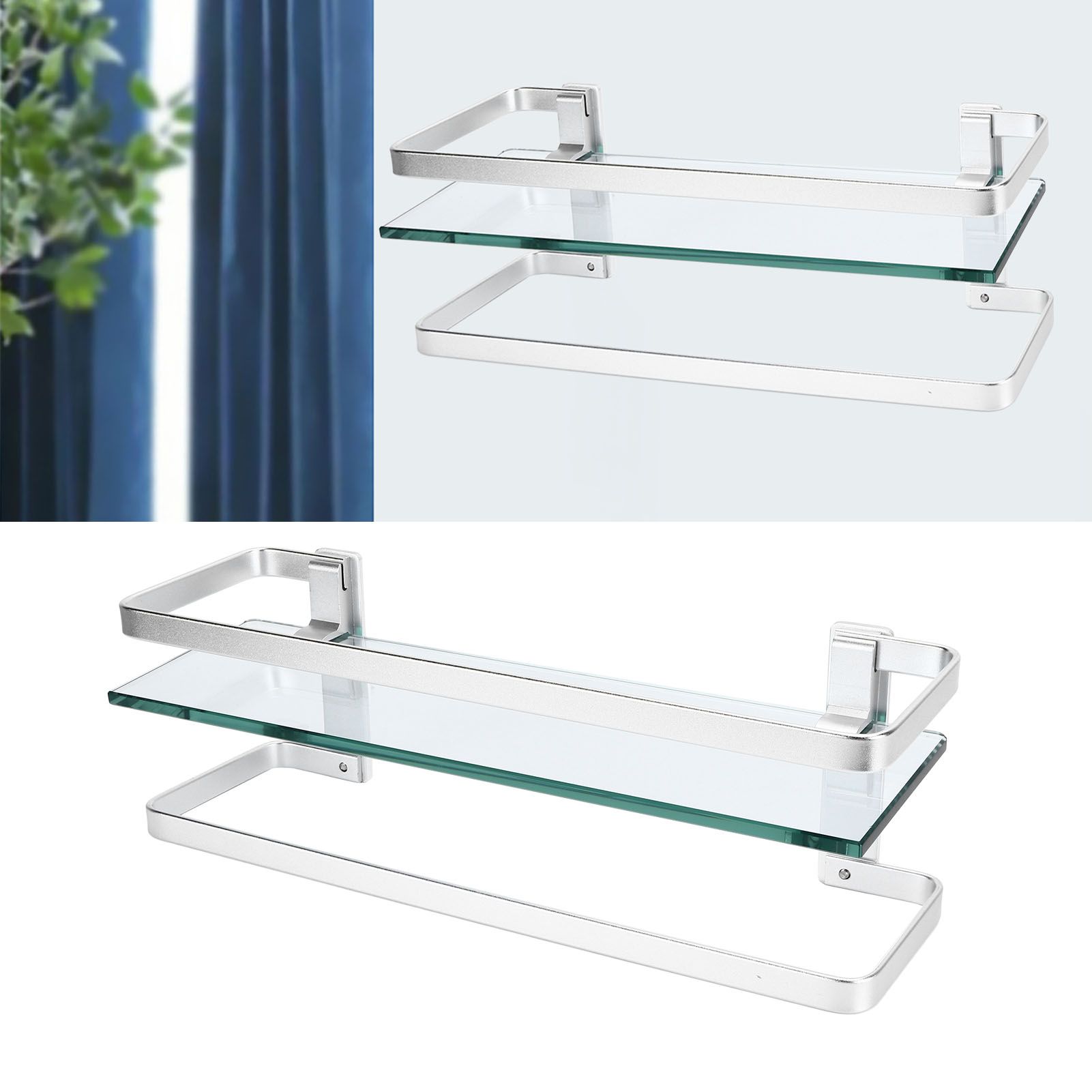 Bathroom Shelf Exquisite Convenient Bathroom Wall Organizer with Installation view 12