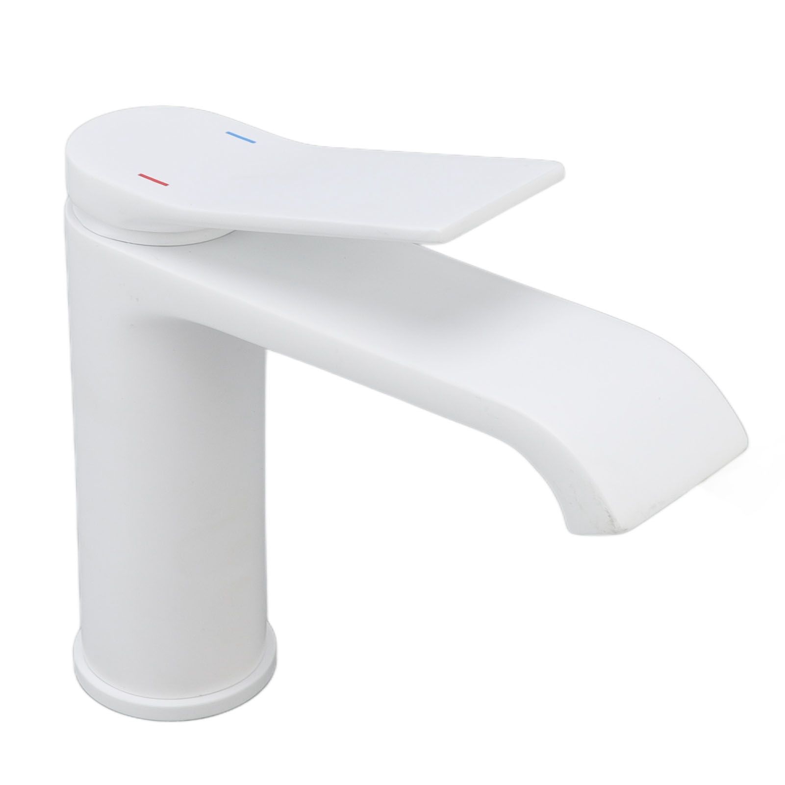 Sink Faucet G1/2 Thread Hot Cold Water Tap White Leaking Resistant Corrosion view 2