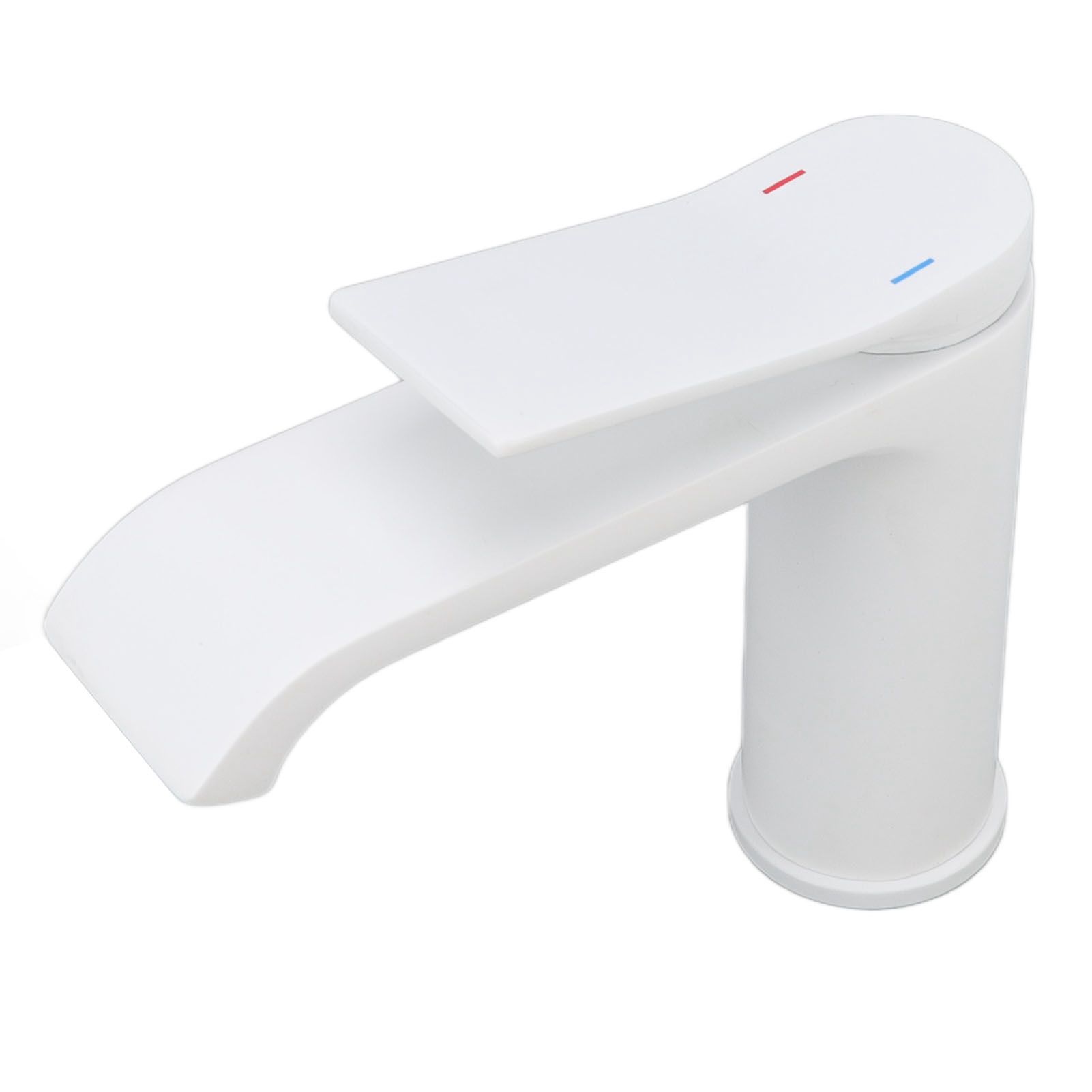Sink Faucet G1/2 Thread Hot Cold Water Tap White Leaking Resistant Corrosion view 5