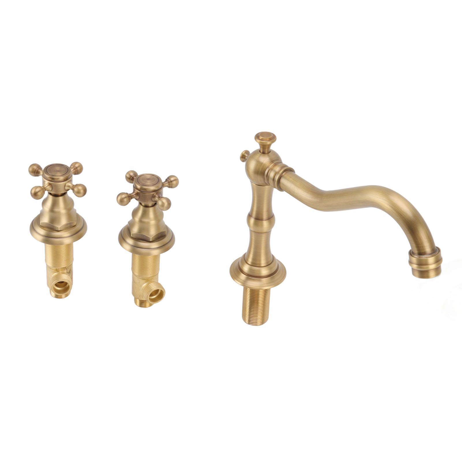Double Handle Faucet Copper Leakproof Corrosion Resistant Beautiful G1/2 view 2