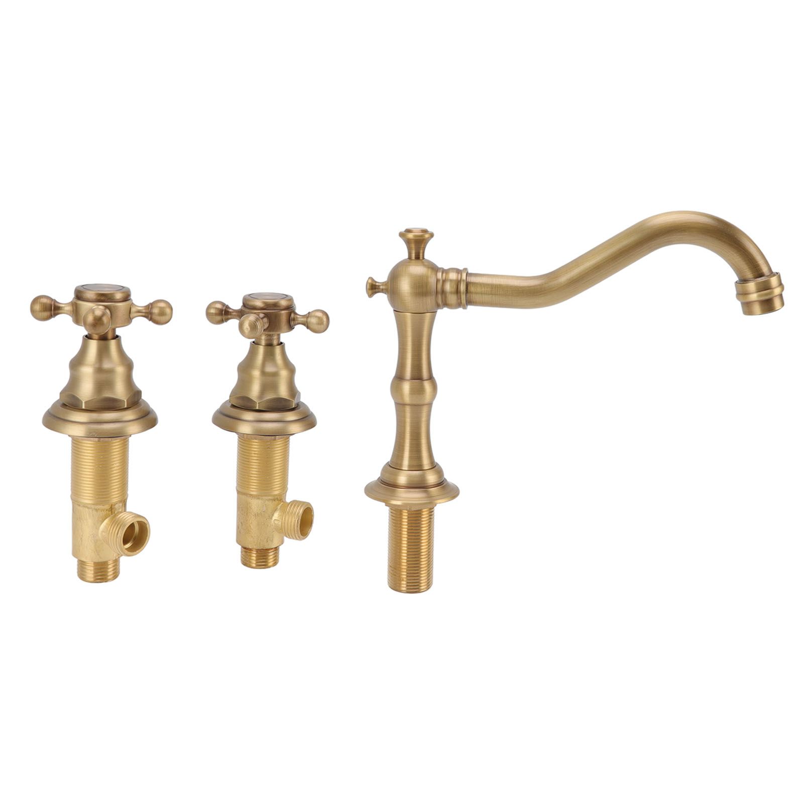 Double Handle Faucet Copper Leakproof Corrosion Resistant Beautiful G1/2 view 3