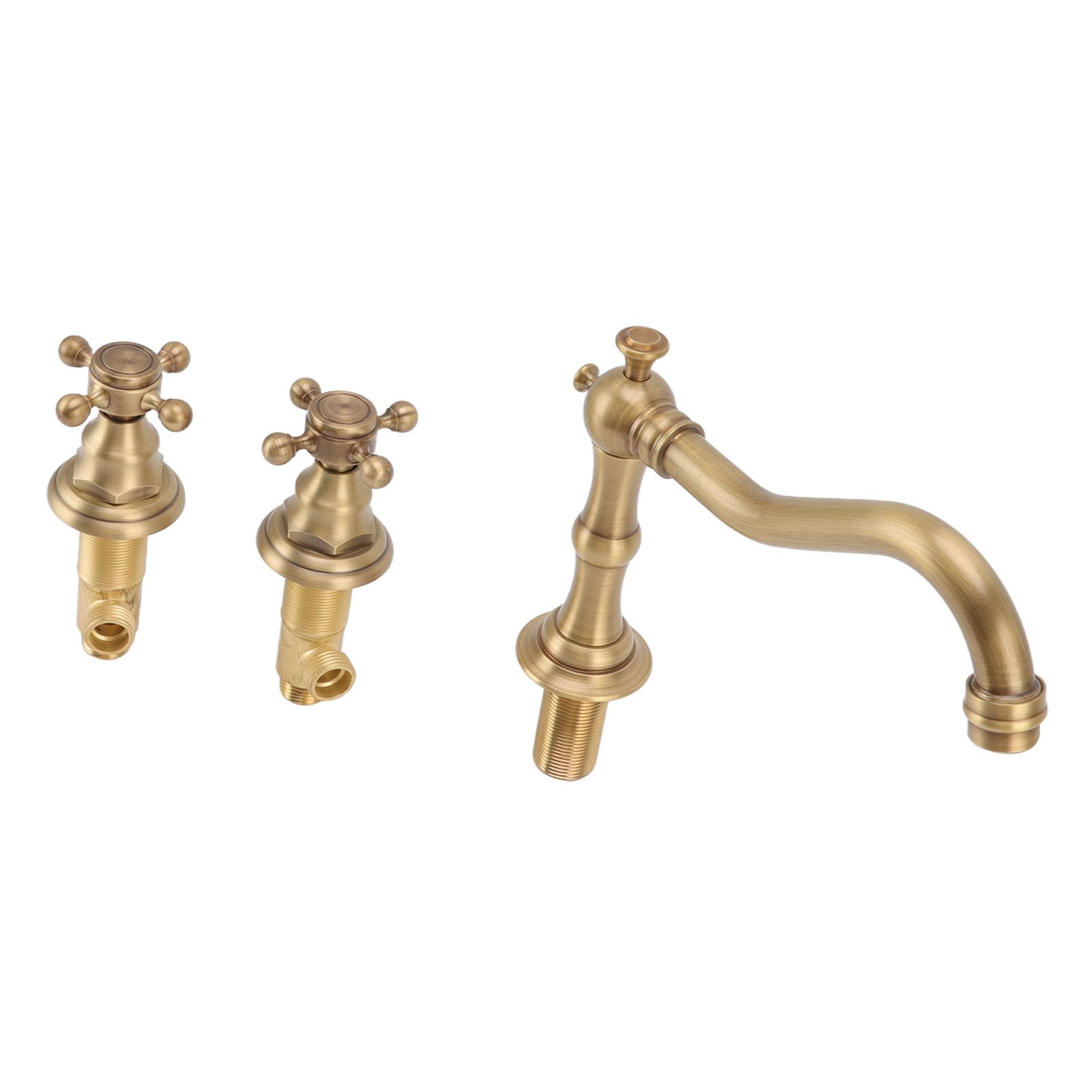 Double Handle Faucet Copper Leakproof Corrosion Resistant Beautiful G1/2 view 4