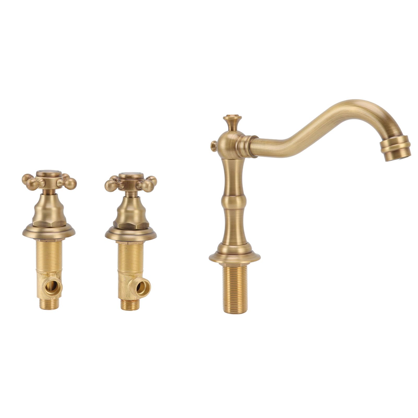 Double Handle Faucet Copper Leakproof Corrosion Resistant Beautiful G1/2 view 5