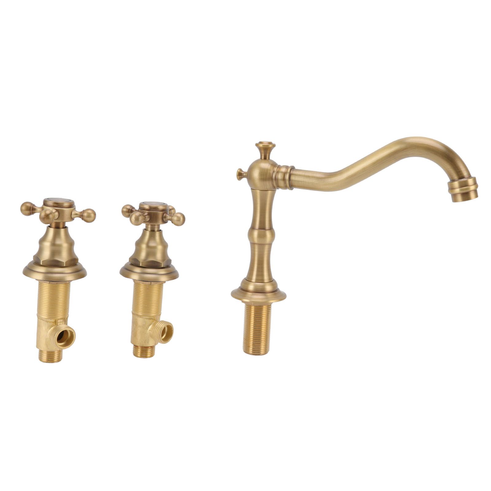 Double Handle Faucet Copper Leakproof Corrosion Resistant Beautiful G1/2 view 6