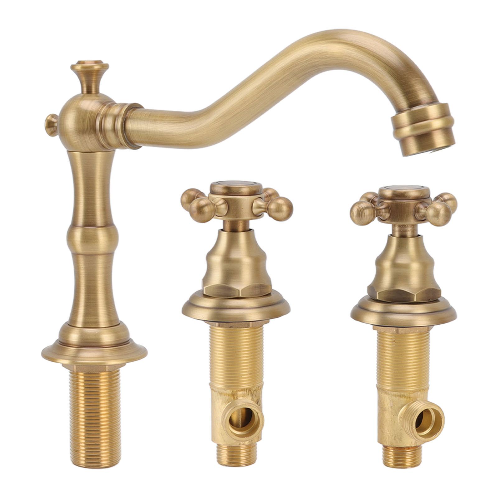 Double Handle Faucet Copper Leakproof Corrosion Resistant Beautiful G1/2 view 7