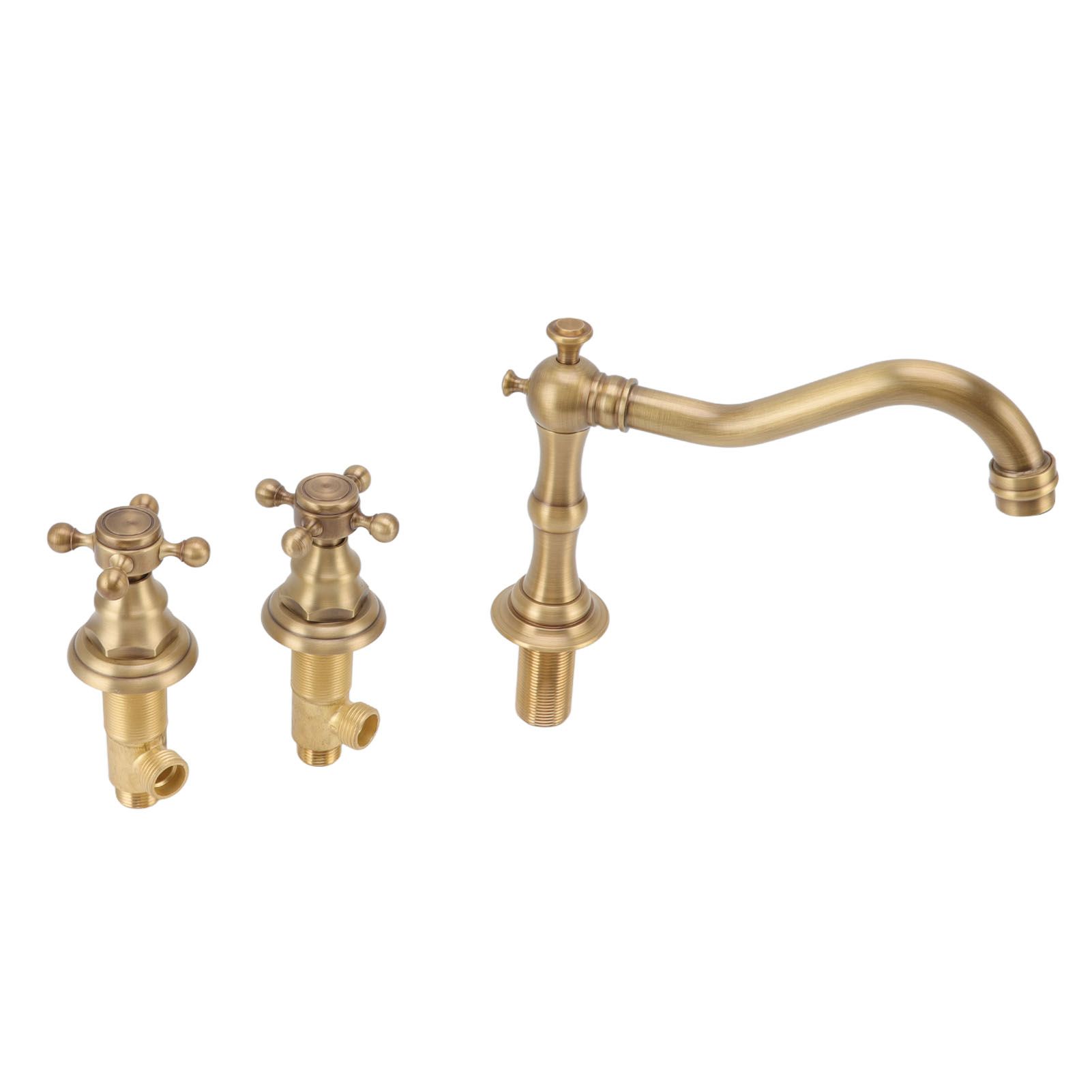 Double Handle Faucet Copper Leakproof Corrosion Resistant Beautiful G1/2 view 8