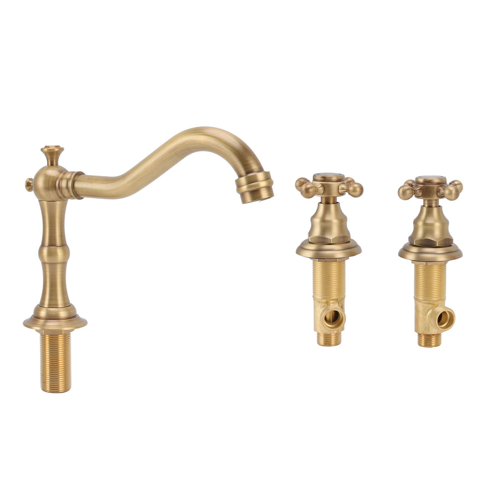 Double Handle Faucet Copper Leakproof Corrosion Resistant Beautiful G1/2 view 9