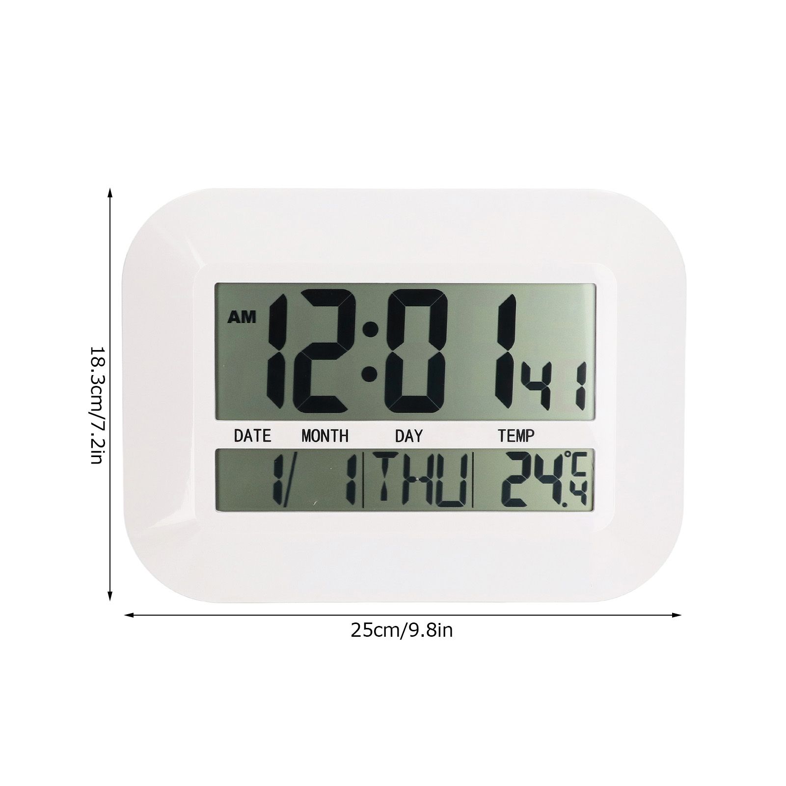 Electronic Alarm Clock Real Time Temperature Monitoring Ingenious Setting Desk view 13