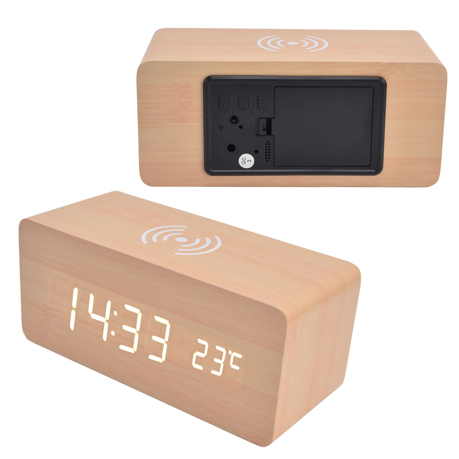 Digital Alarm Clock Wireless Charging Automatic Temperature Detection Safe view 8