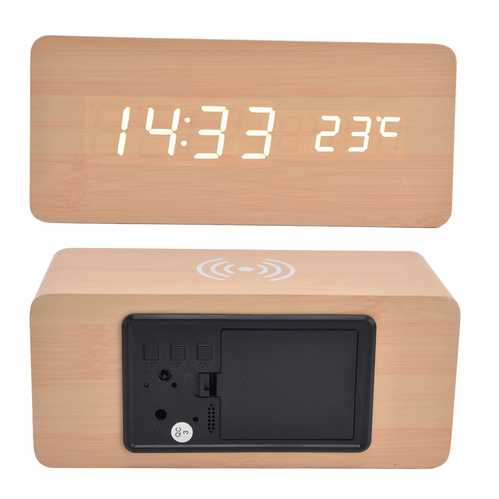 Digital Alarm Clock Wireless Charging Automatic Temperature Detection Safe view 9