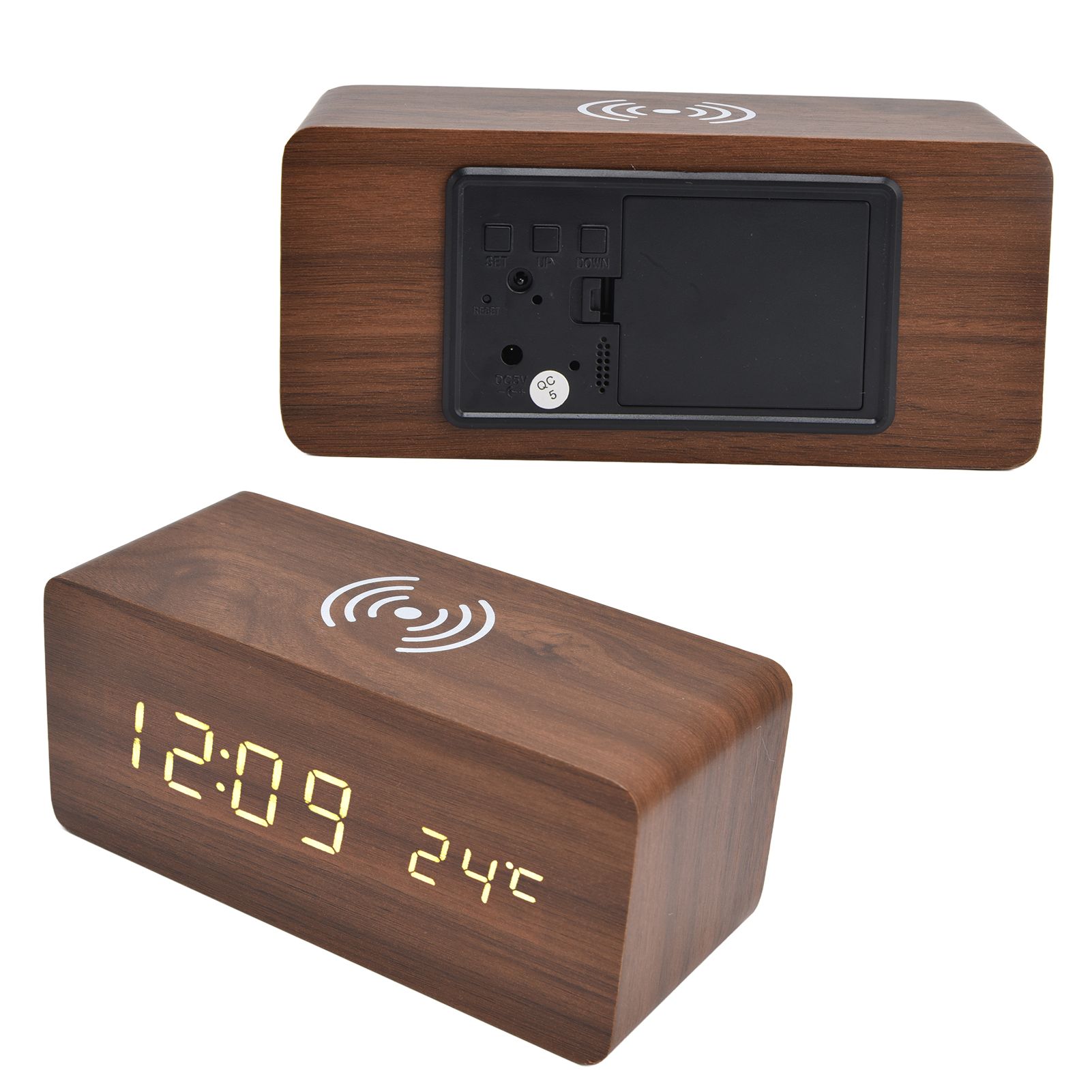 Digital Alarm Clock Wireless Charging Automatic Temperature Detection Safe view 8