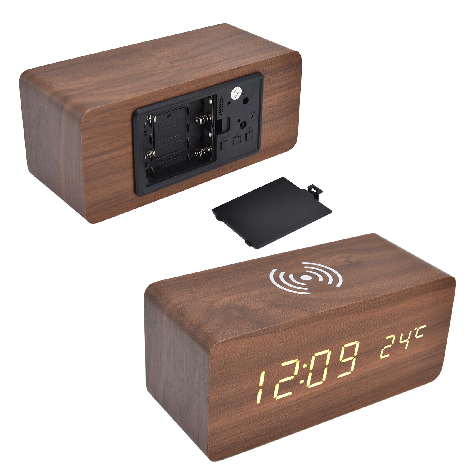 Digital Alarm Clock Wireless Charging Automatic Temperature Detection Safe view 9