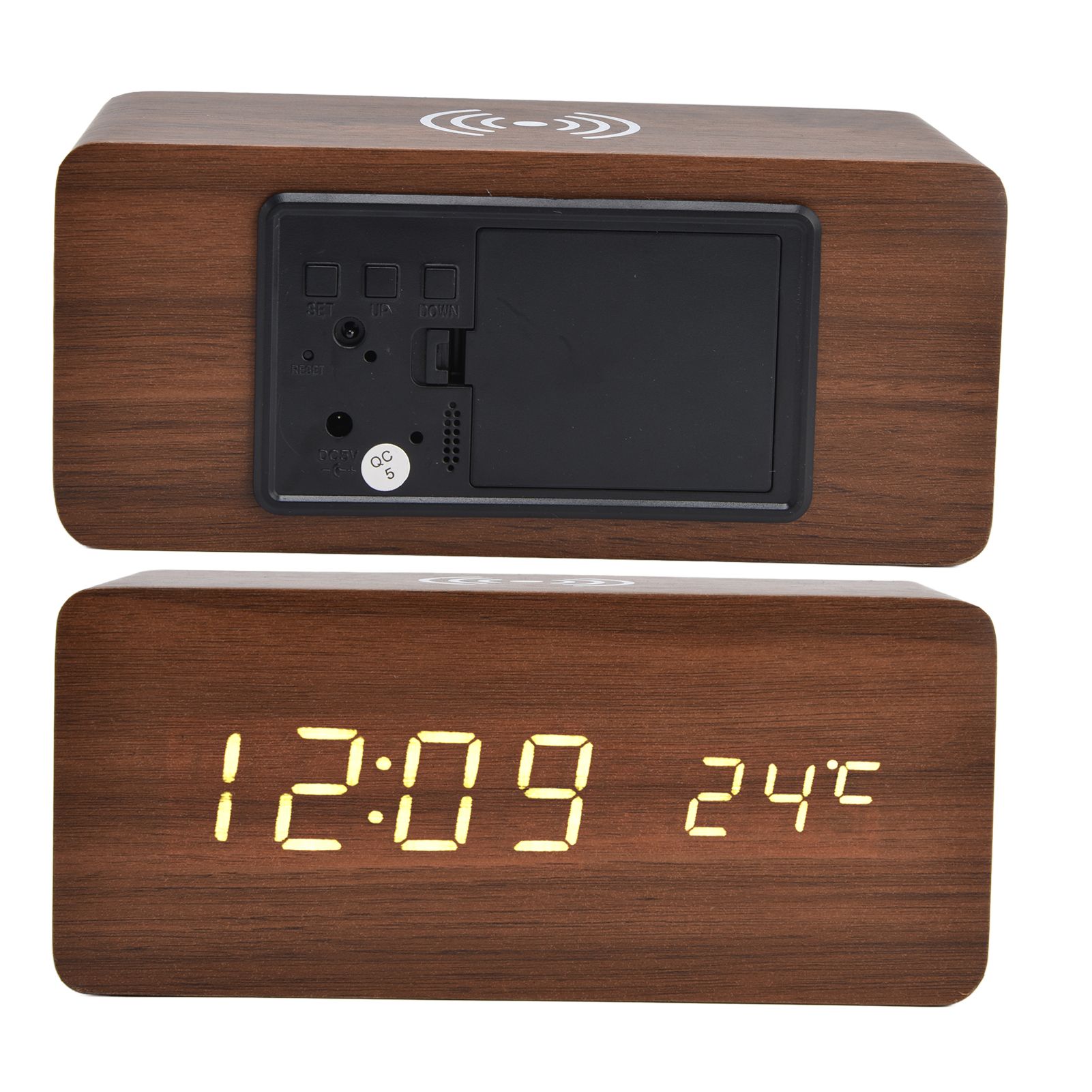 Digital Alarm Clock Wireless Charging Automatic Temperature Detection Safe view 10