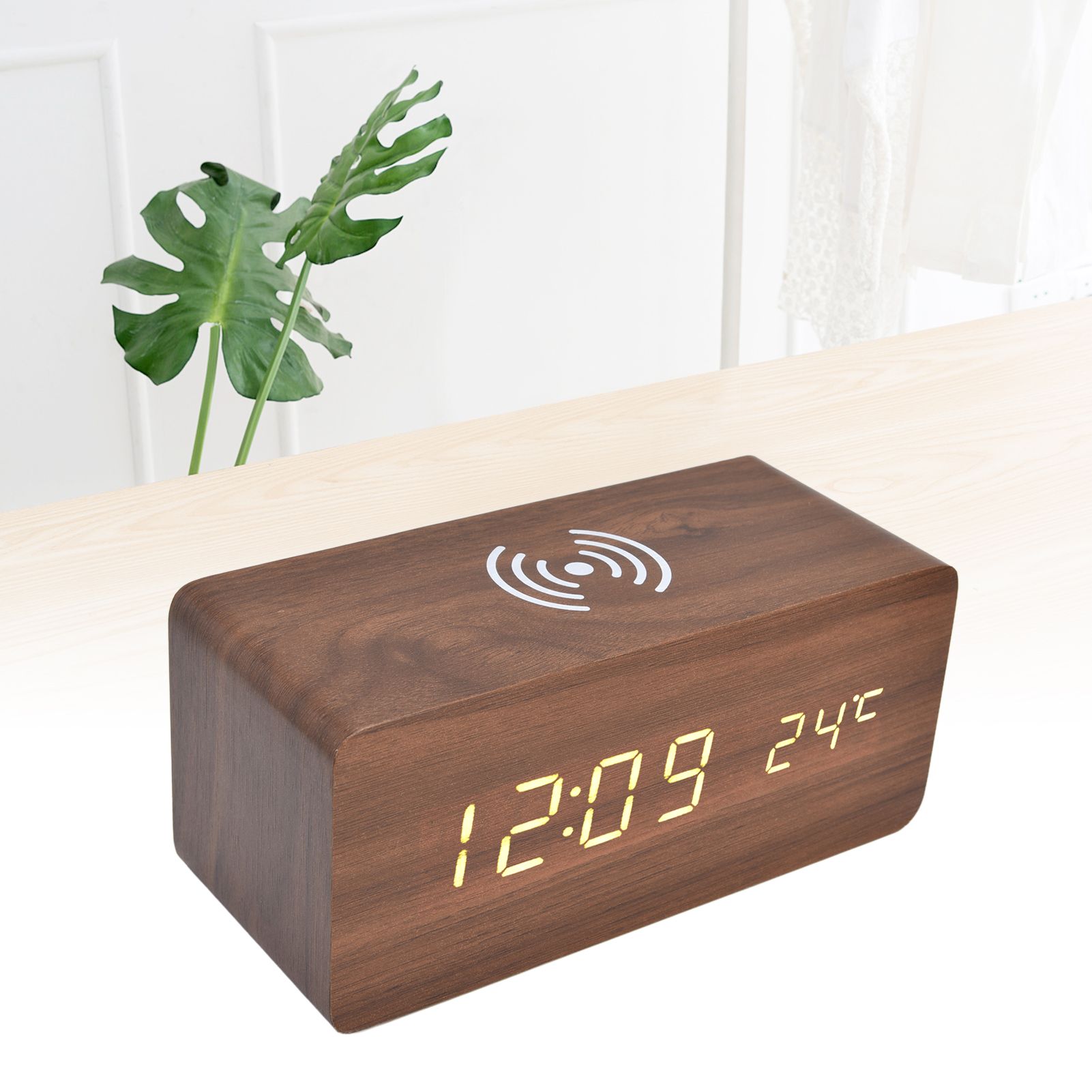 Digital Alarm Clock Wireless Charging Automatic Temperature Detection Safe view 11