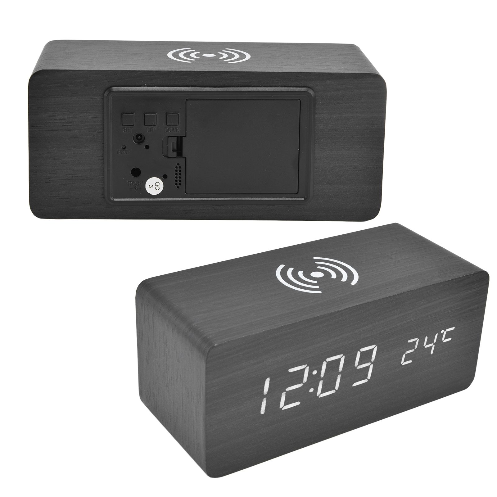 Digital Alarm Clock Wireless Charging Automatic Temperature Detection Safe view 9