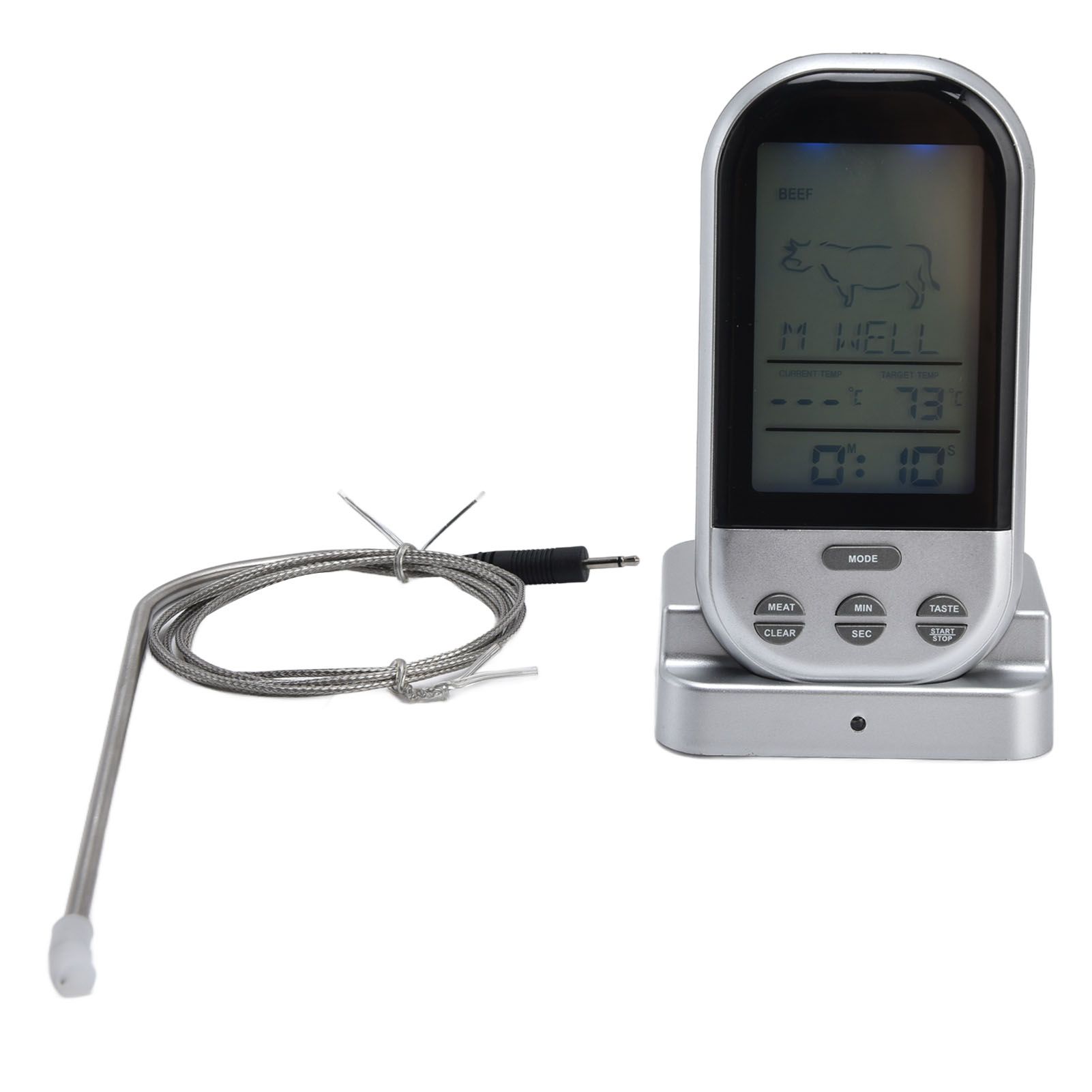Wireless Thermometer Timer Overtime Alarm Function Practical Temperature Meter view 3
