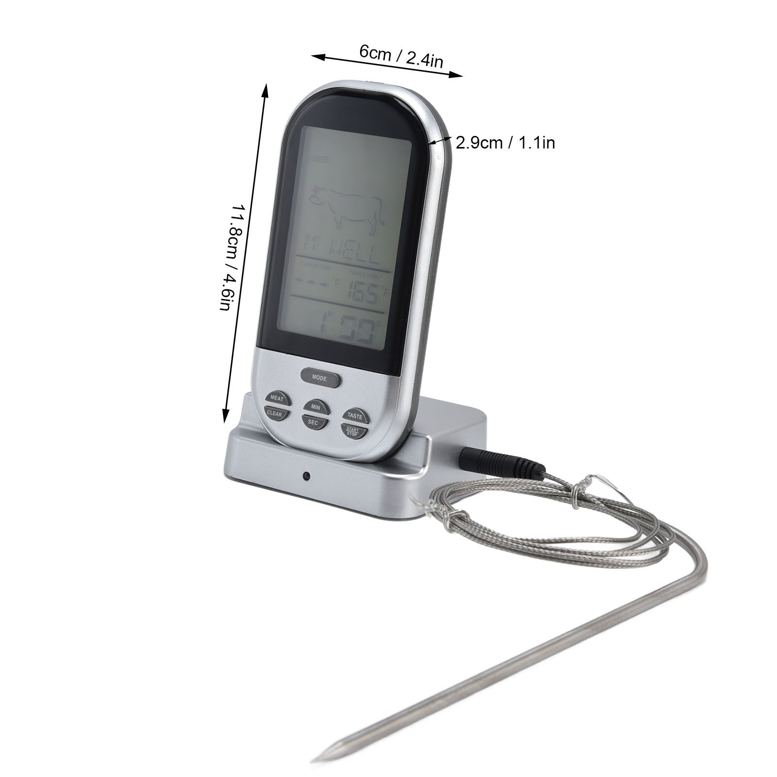 Wireless Thermometer Timer Overtime Alarm Function Practical Temperature Meter view 13