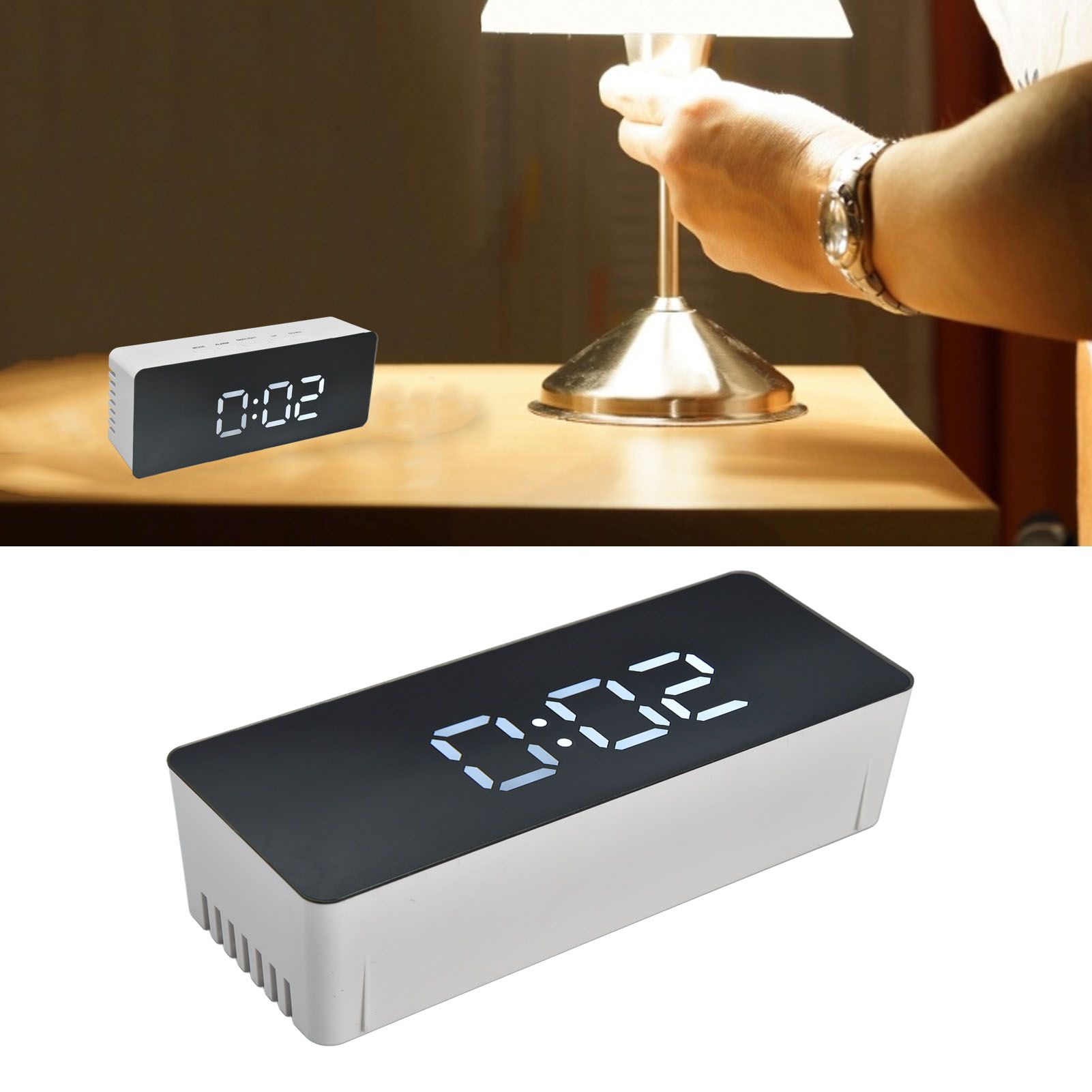 LED Clock Multifunctional USB Powered 3 Lighting Modes Snooze Time Celsius view 11