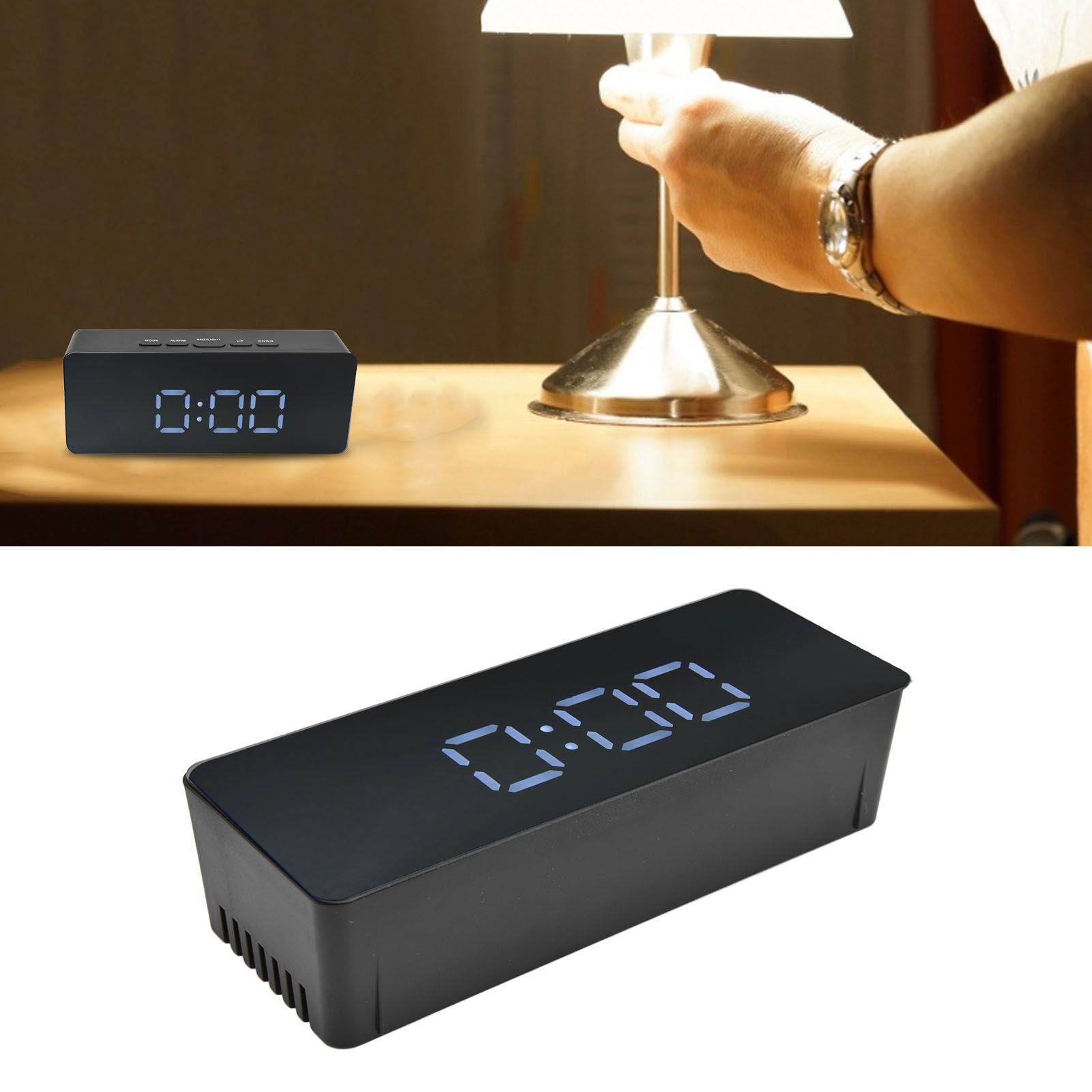 LED Clock Multifunctional USB Powered 3 Lighting Modes Snooze Time Celsius view 11