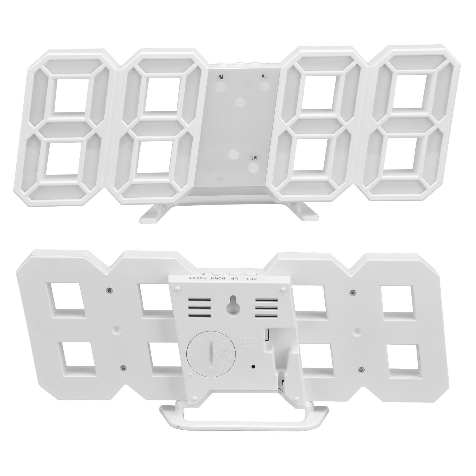 Digital Wall Clock Modern Design Temperature Display Alarm Function Sound view 10
