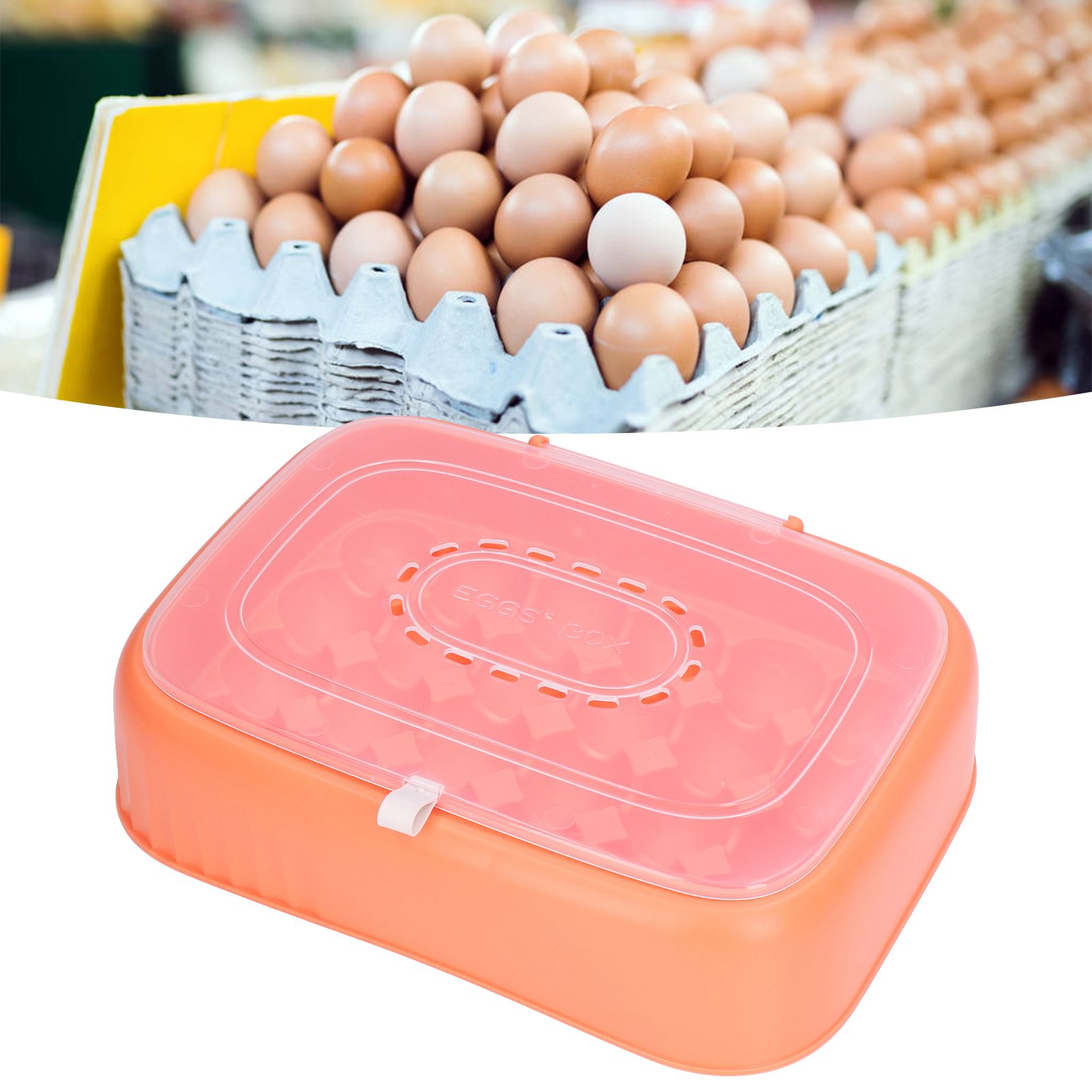24 Eggs Containers ABS Egg Tray Storage Box Refrigerator Organizer Bins with view 11