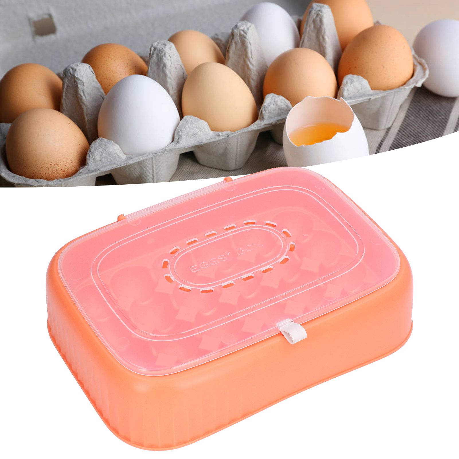 24 Eggs Containers ABS Egg Tray Storage Box Refrigerator Organizer Bins with view 12