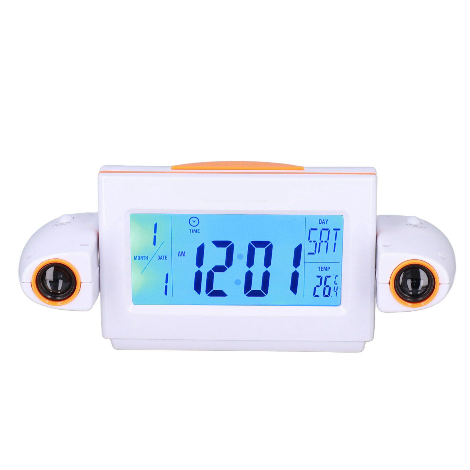 Projection Alarm Clock Glareless LED Night Light Voice Control Induction