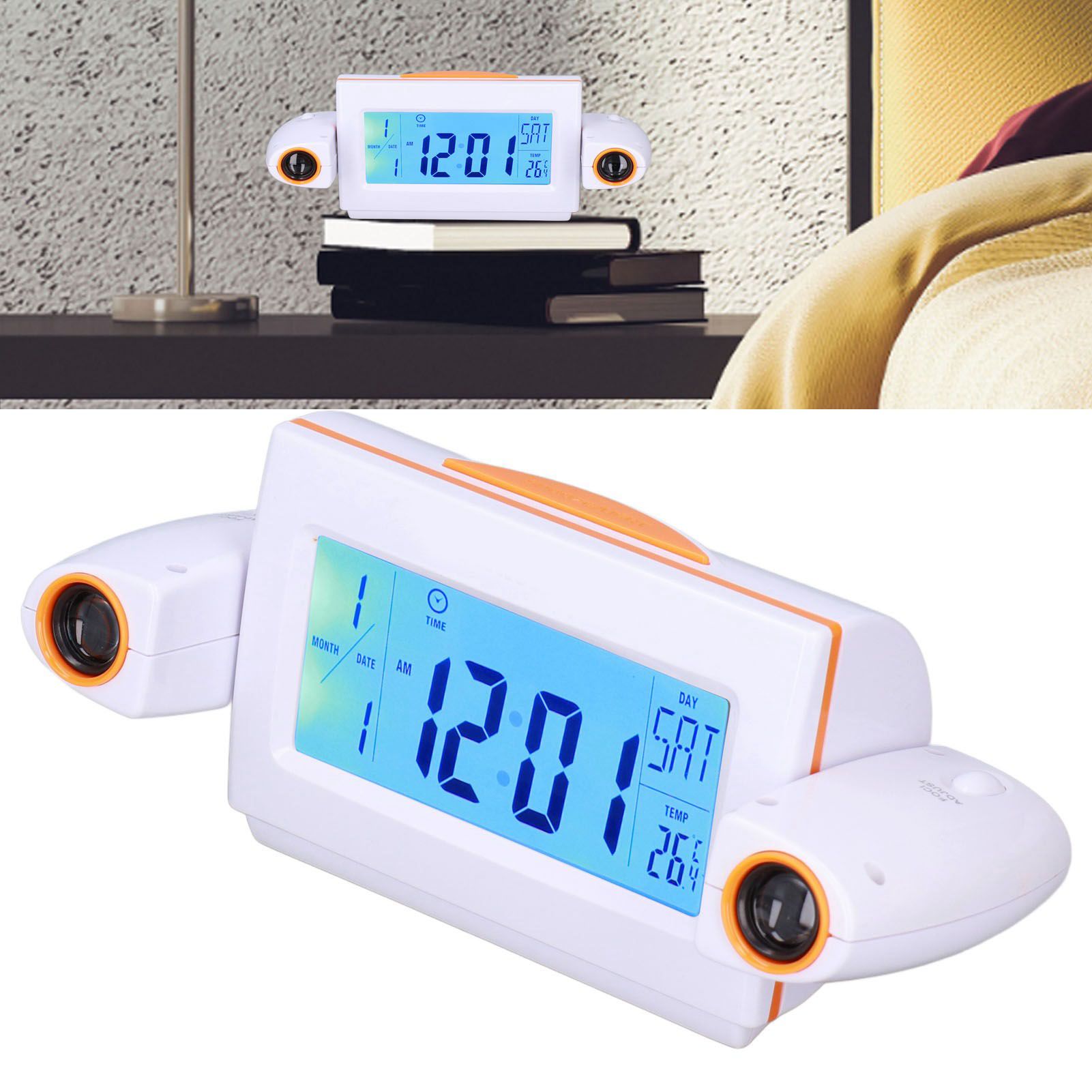 Projection Alarm Clock Glareless LED Night Light Voice Control Induction view 12