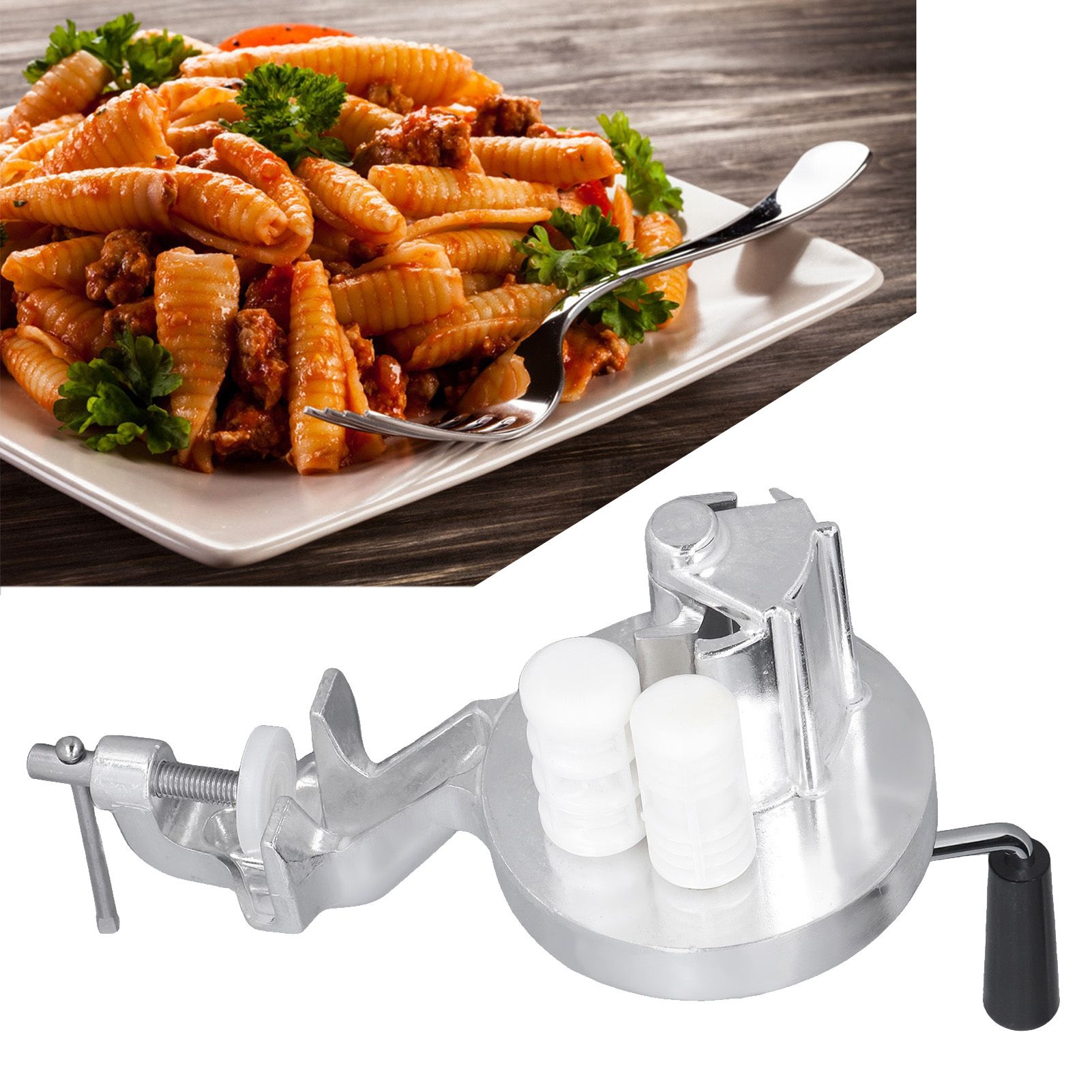 Manual Macaroni Maker Aluminium Alloy Silver Portable Hand Cranking Noodles view 12